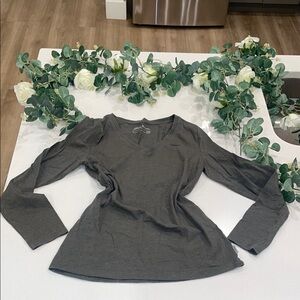 Charcoal V-Neck Women's Top